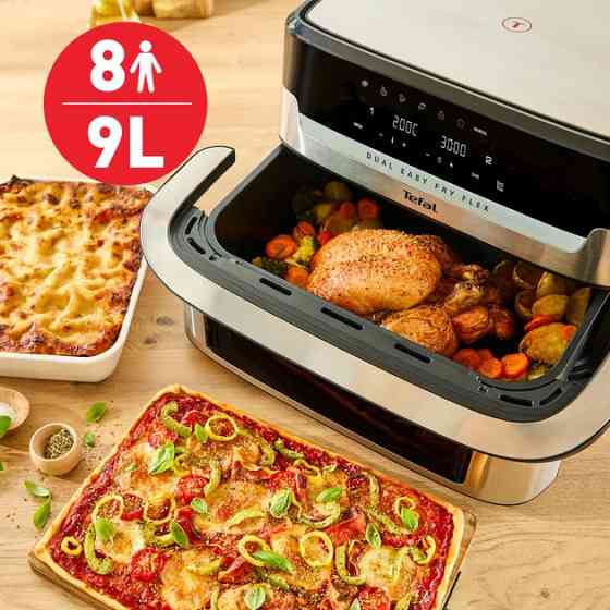 Мультипечь Tefal Dual Easy Fry Flex EY922DE0 9 л 2700 Вт серебристая Київ