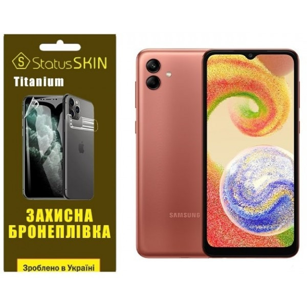 Поліуретанова плівка StatusSKIN Titanium на екран Samsung A04 A045 Глянцева Харків - зображення 3