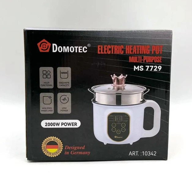 Электрическая кастрюля-пароварка Domotec MS-7729 2000 Вт 1.8 л белая Київ - зображення 9