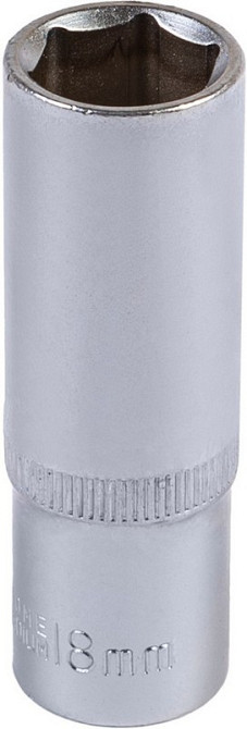 Головка торцевая 6-гранная удлиненная MASTERTOOL ½" 18 мм L 78 мм CrV 78-0518 Харків - зображення 1