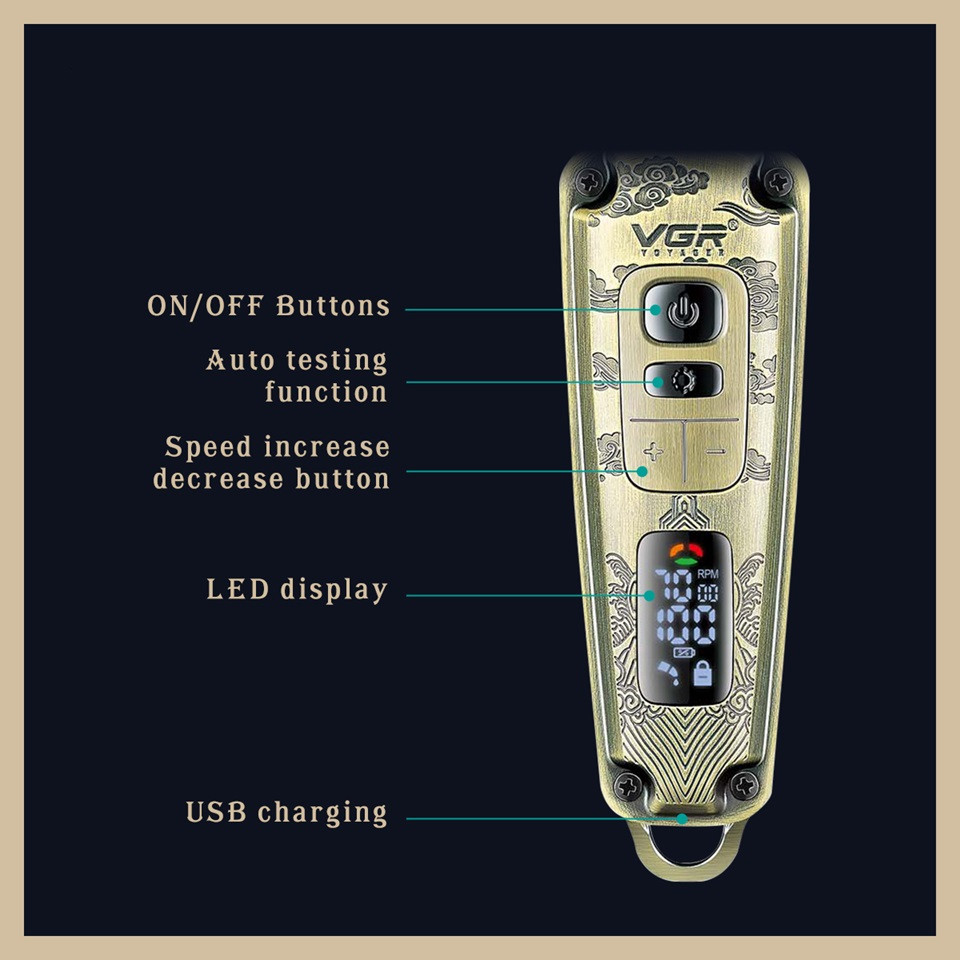 Триммер VGR V-901 золотистый Киев - изображение 5