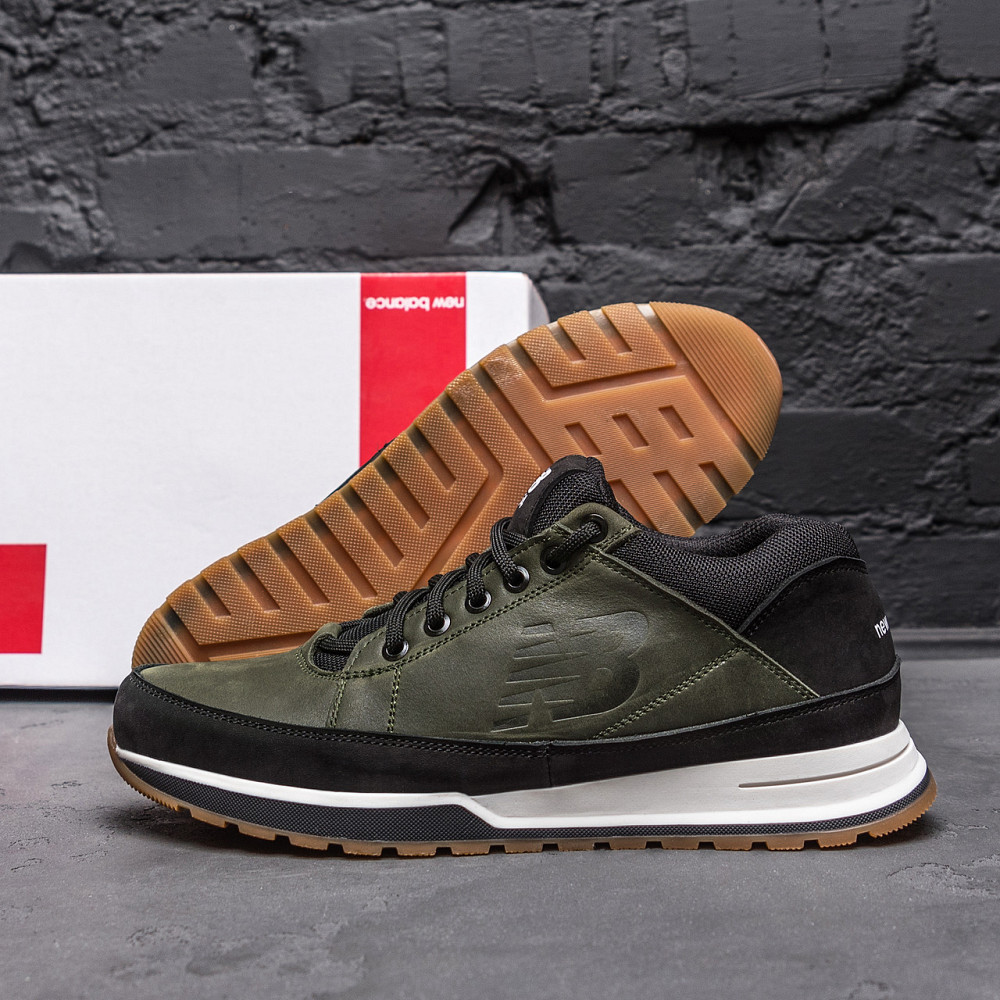 Мужские кожаные кроссовки NB Clasic Green Киев - изображение 9