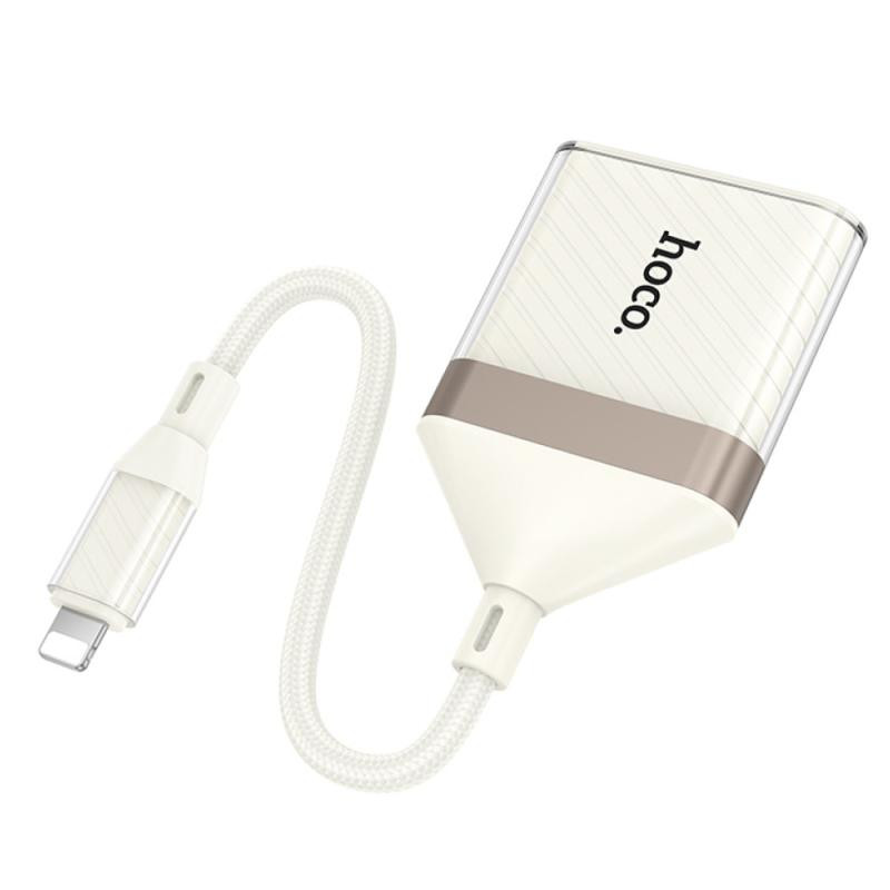 Переходник Hoco UA40 Crystal 2in1 Lightning to SD/TF (0.15m) Херсон - зображення 3
