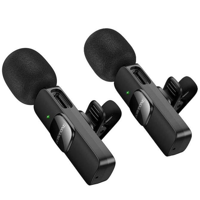 Петличный беспроводной микрофон Borofone BFK15 Dual-mic lavalier Lightning/Type-C Херсон - изображение 3