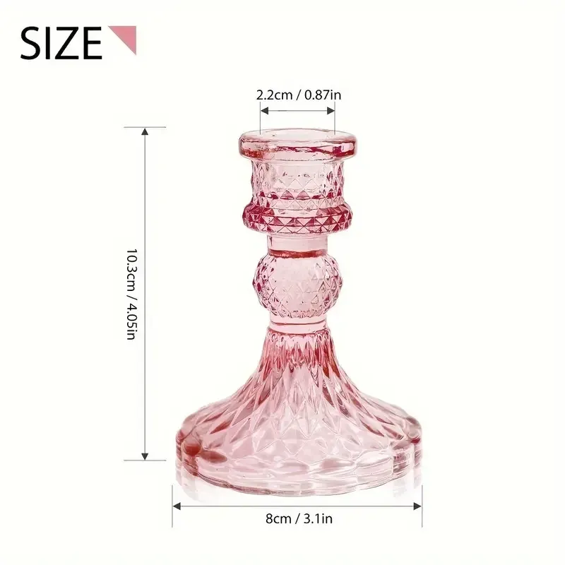Подсвечник стеклянный Leeseph розовый Одеса - зображення 2