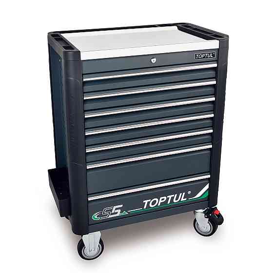 Тележка с инструментом (BUMPER SERIES) 7 секций 340ед. серый TOPTUL GE-34029 Харків