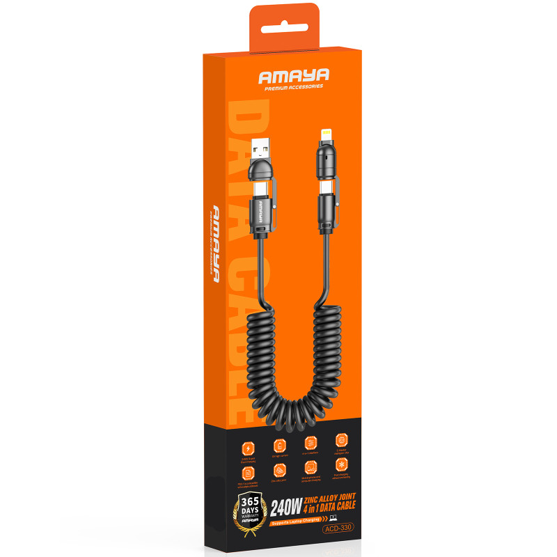 Дата кабель Amaya ACD-330 4in1 Type-C/USB to Lightning/Type-C 240W (2m) Херсон - зображення 2