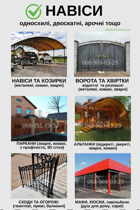 Надійні ворота, навіси та паркани - під ключ за 7 днів Кривий Ріг - зображення 1