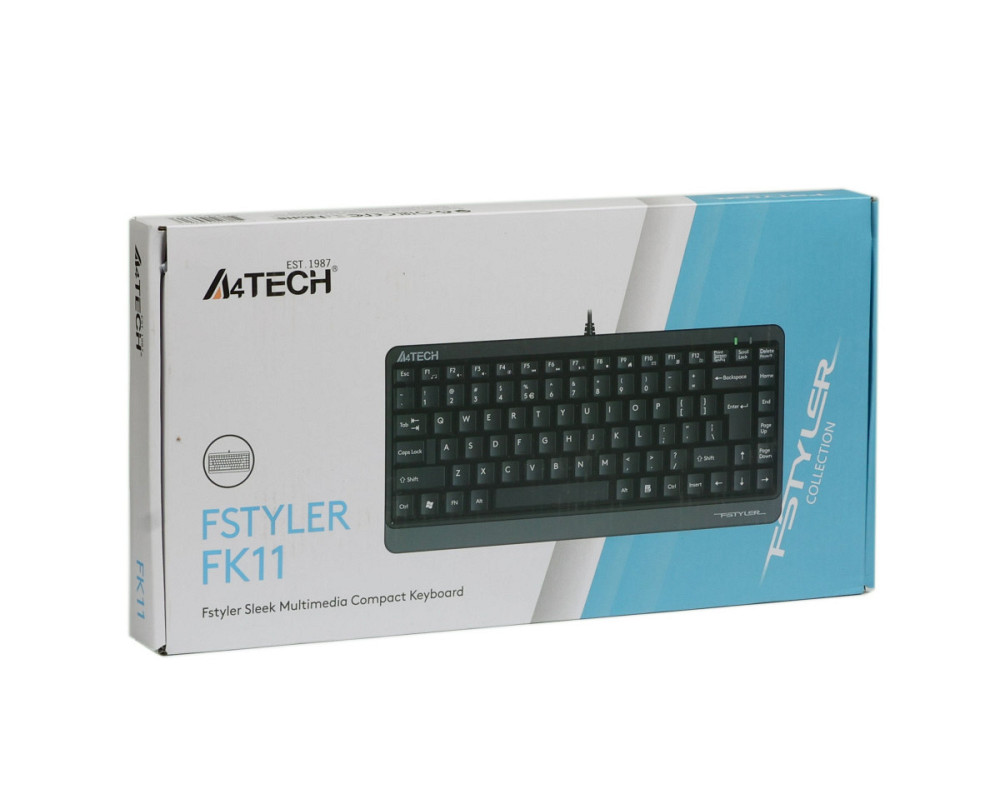 Клавиатура компьютерная проводная A4Tech Fstyler Compact Size FK11 USB (Grey) серая Київ - зображення 7