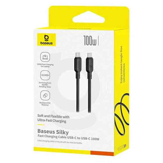 Дата кабель Baseus Silky Series OS Fast Charging Type-C to Type-C 100W (1m) (P10377704) Херсон