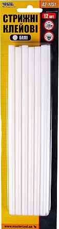 Стержни клеевые MASTERTOOL 7.2х200 мм 12 шт белые 42-1151 Харків