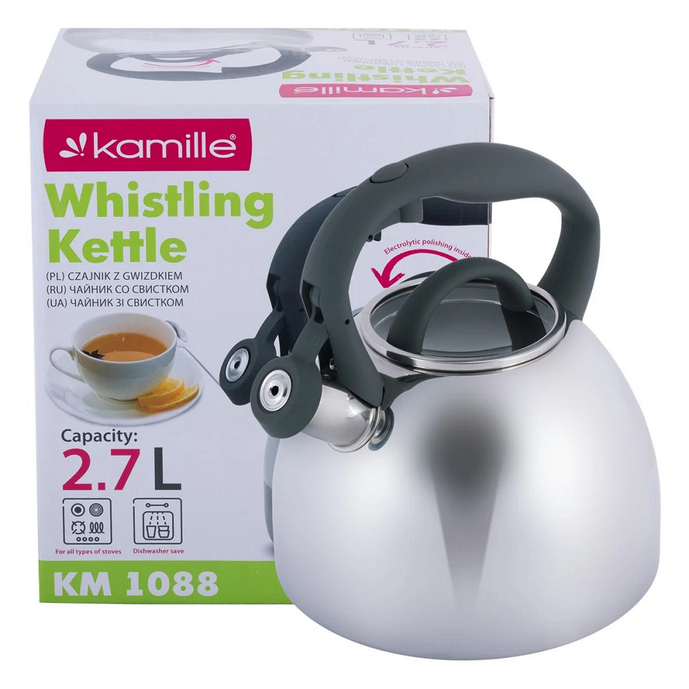 Чайник Kamille со свистком и бакелитовой ручкой 2,7 л Одесса - изображение 5