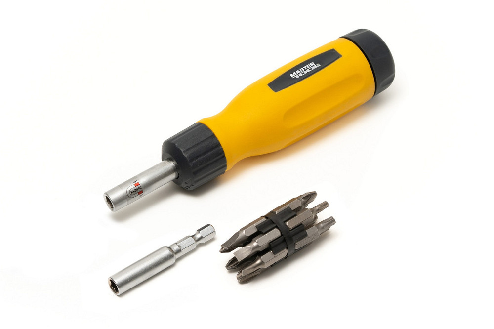 Отвертка MASTERTOOL с реверсом 12-в-1 PH1-2-3/PZ1-2-3/SL4-5-6/T15-20-25 25 мм магнитный держатель 40 Харків - зображення 5