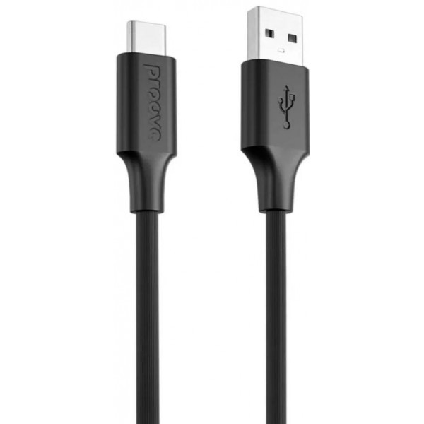 Кабель Proove Striped Silicone USB to Type-C 1m Black (CCSS60001201) (Код товару:38422) Харків - зображення 1
