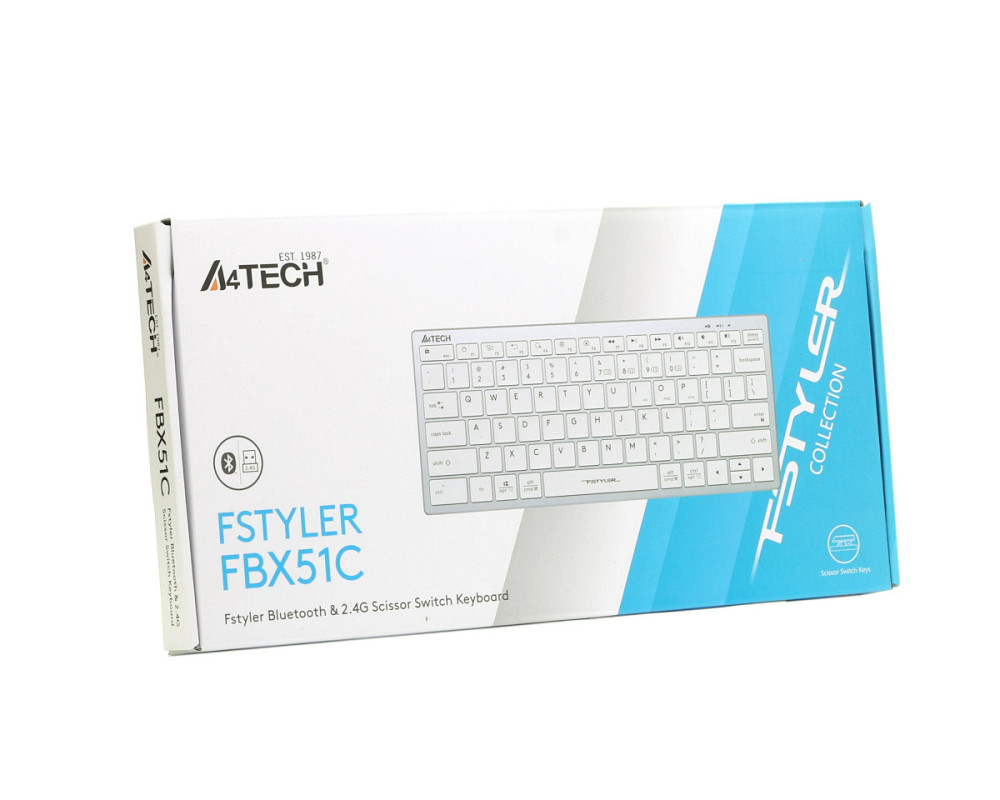 Клавиатура беспроводная A4Tech Fstyler FBX51C(White) белая Київ - зображення 8