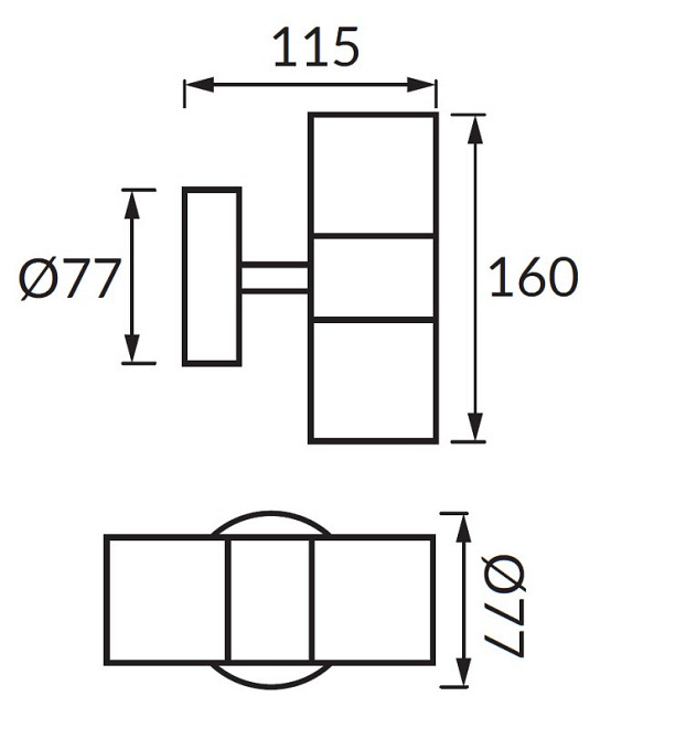 Світильник/корпус, Strühm, IP54, настінний, накладний, круглий, чорний, 2xGU10, STR-03937 Киев - изображение 2